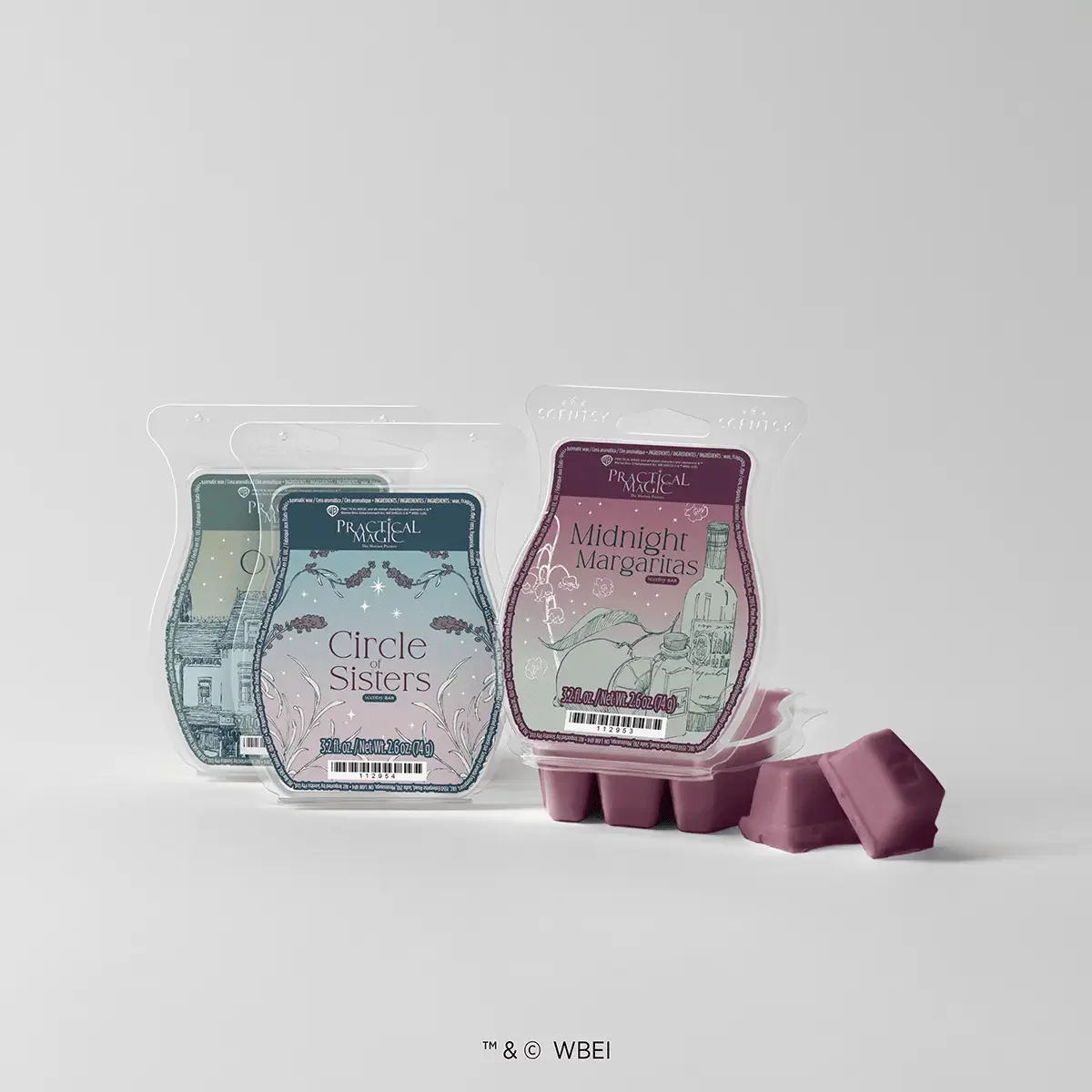 Practical Magic Scentsy Wax Collection featuring Circle of Sisters, Midnight Margaritas and Owens Bluff