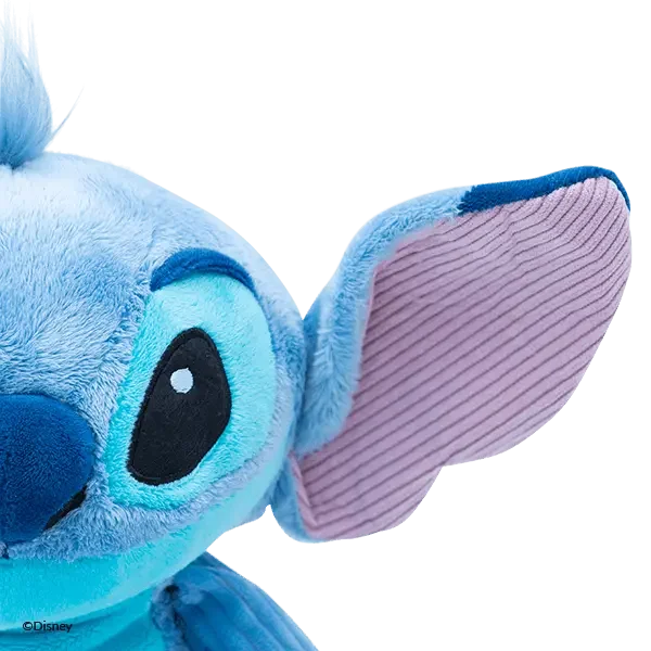 Close-up of Stitch Scentsy Buddy showing detailed embroidery