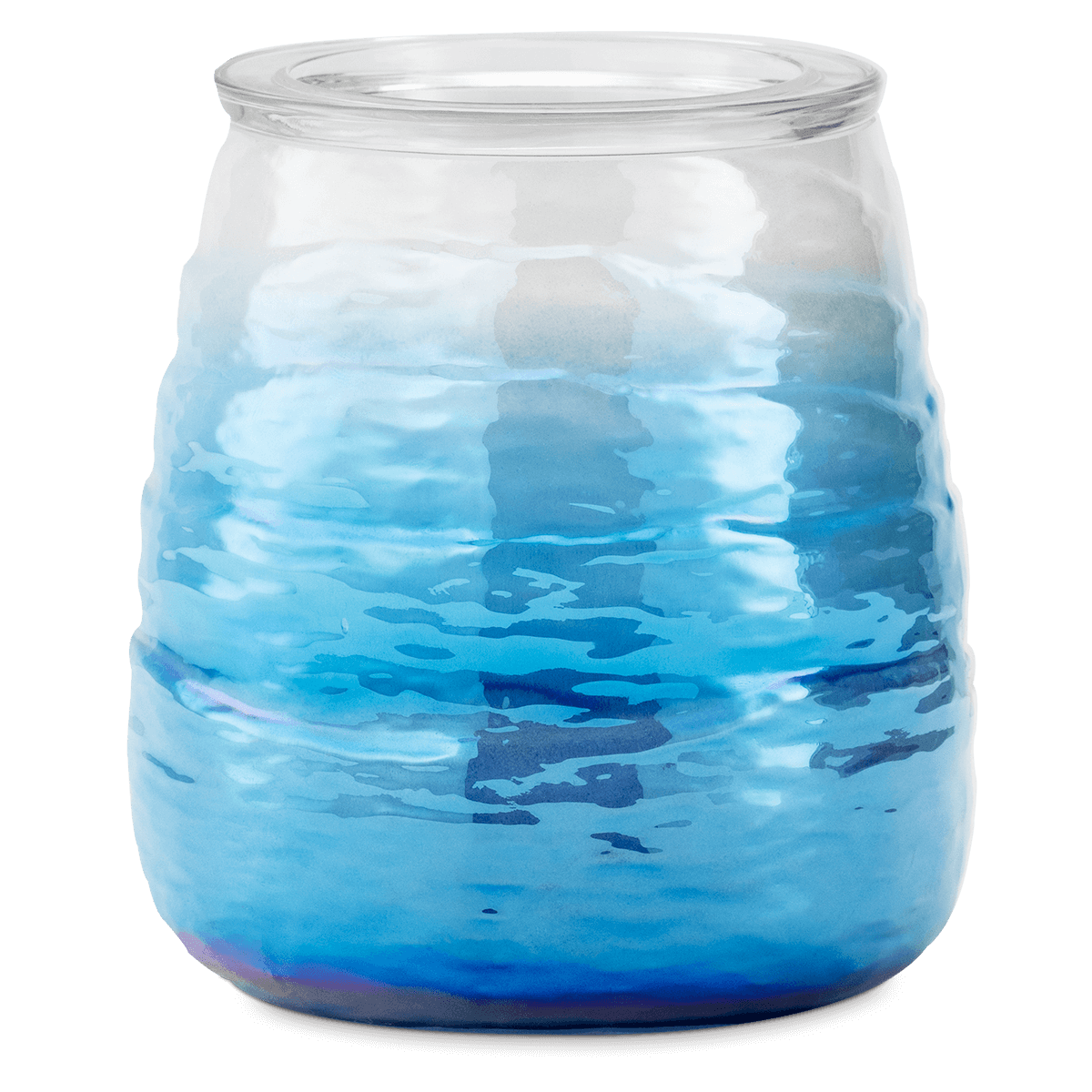 Ocean Ombre Scentsy Warmer with metallic blown glass on a white background