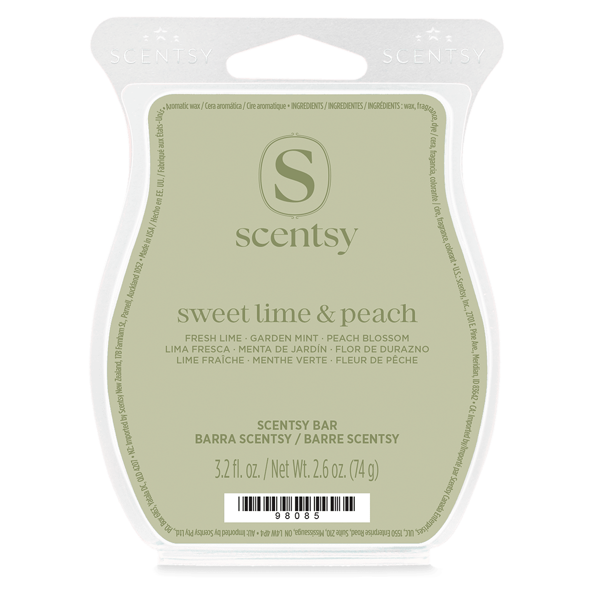 Sweet Lime & Peach Scentsy Wax Bar