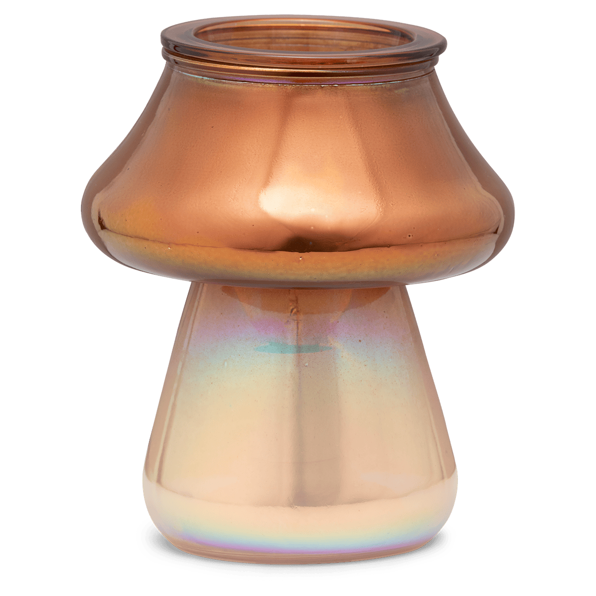 Amanita Scentsy Warmer mushroom design with bronze ombre finish on a white background
