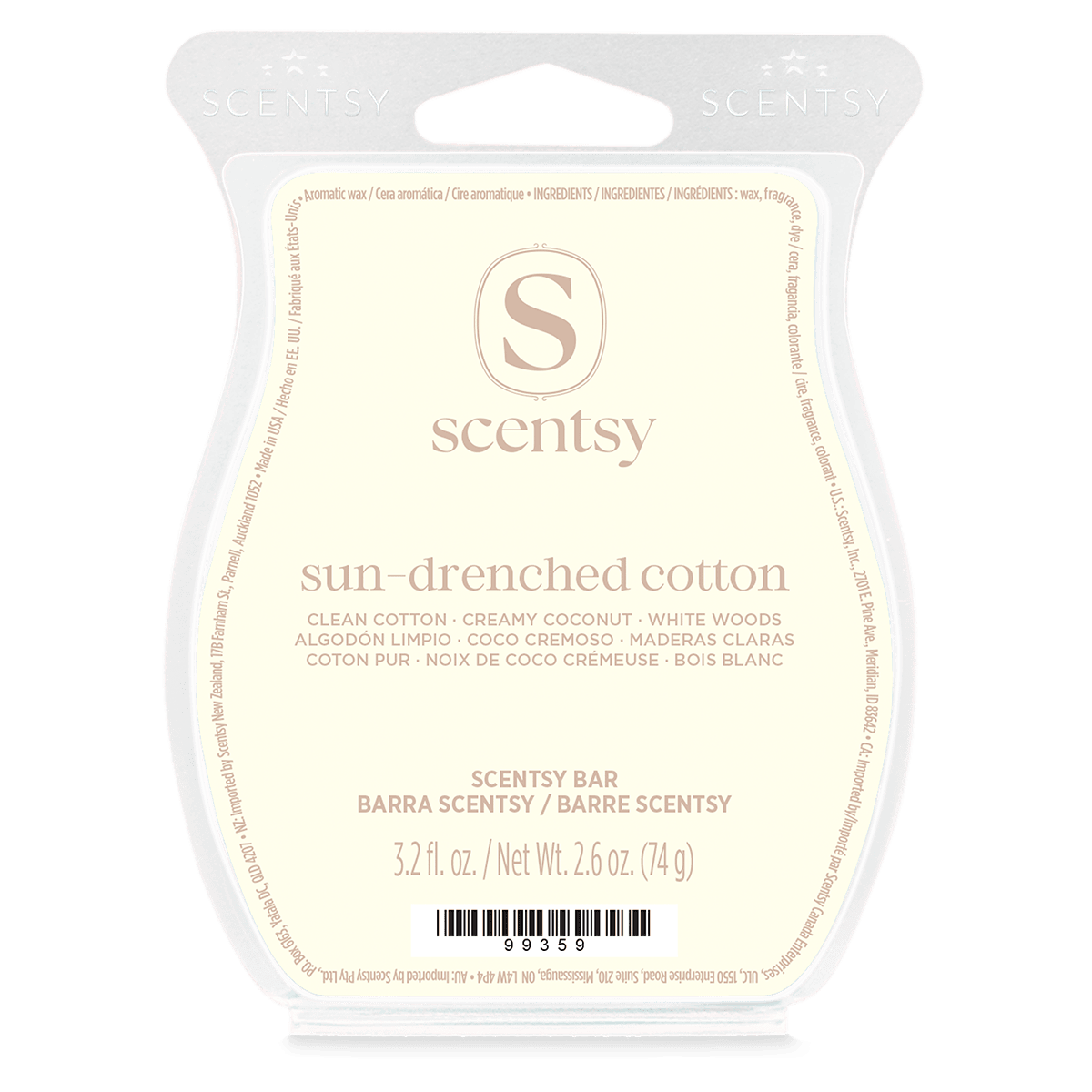 Sun-Drenched Cotton Scentsy Wax Bar