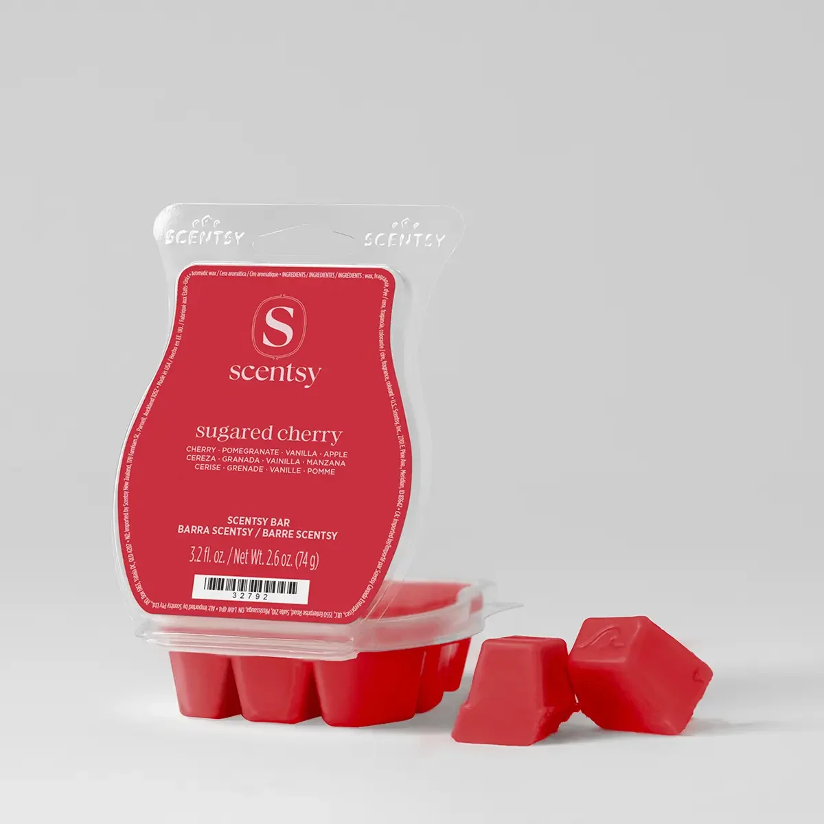 Sugared Cherry Scentsy Bar featuring a sweet fruity fragrance of cherry, pomegranate, vanilla and apple