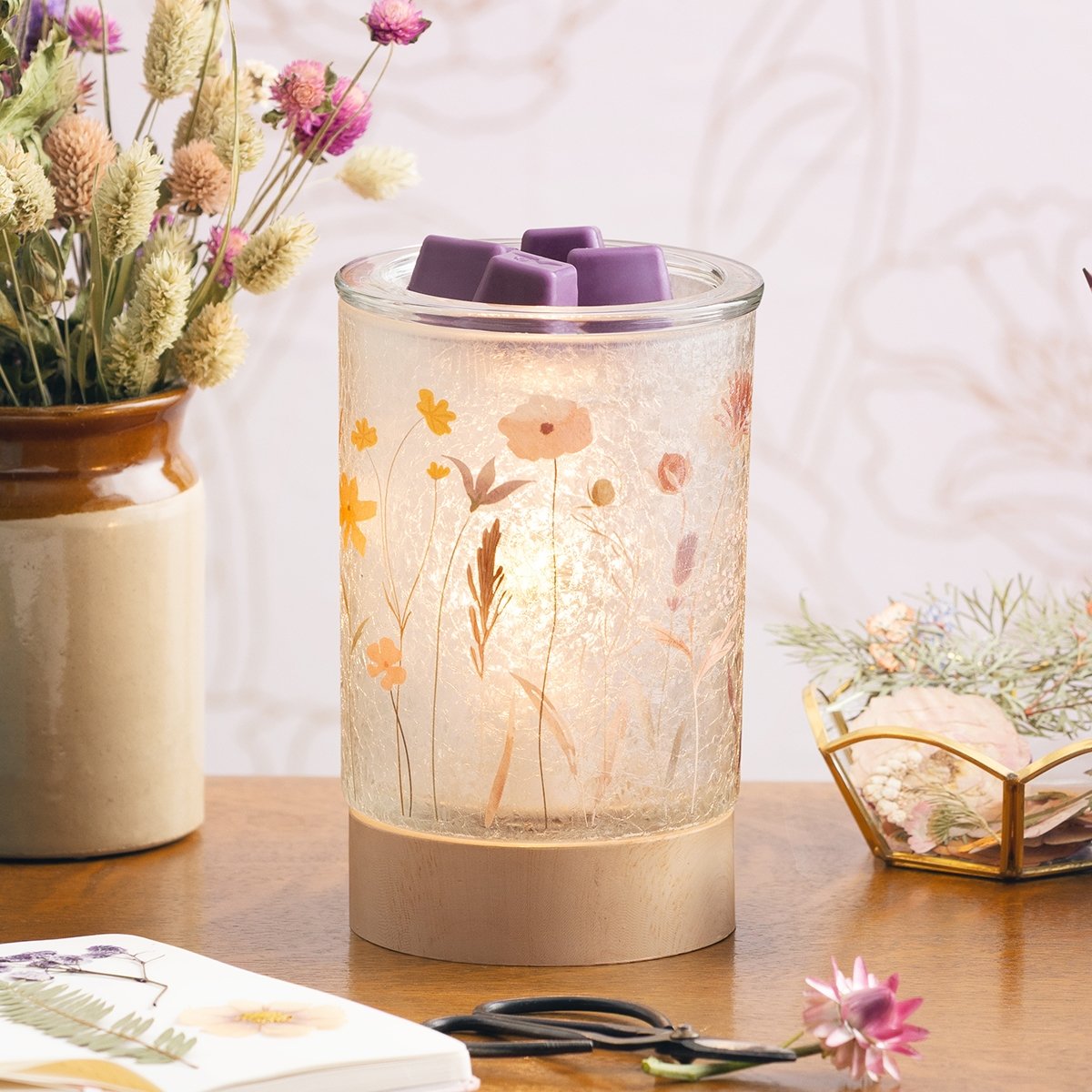 Pick of the Bunch Scentsy Warmer styled in a bright, floral-inspired living space