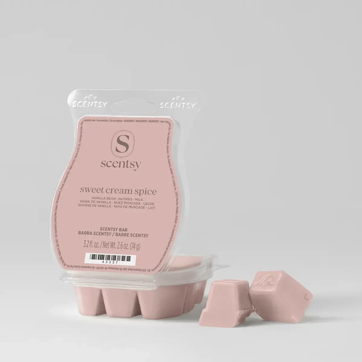 Sweet Cream Spice Scentsy Bar featuring a creamy bakery fragrance of vanilla bean, nutmeg and milk