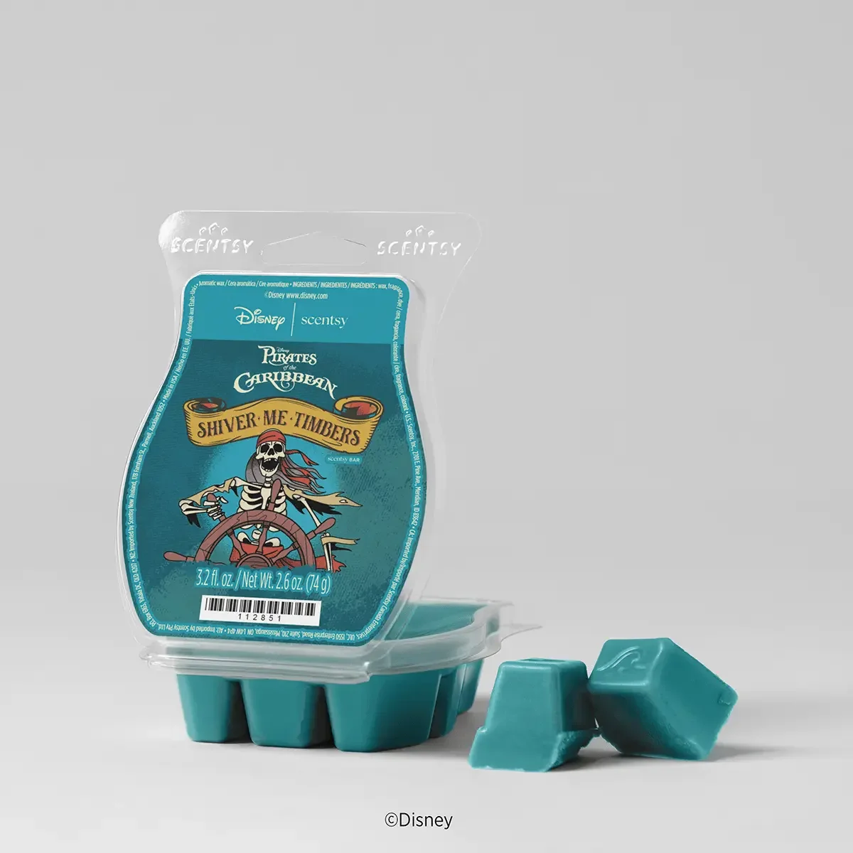 Disney Pirates of the Caribbean Shiver Me Timbers Scentsy Bar with teal wax