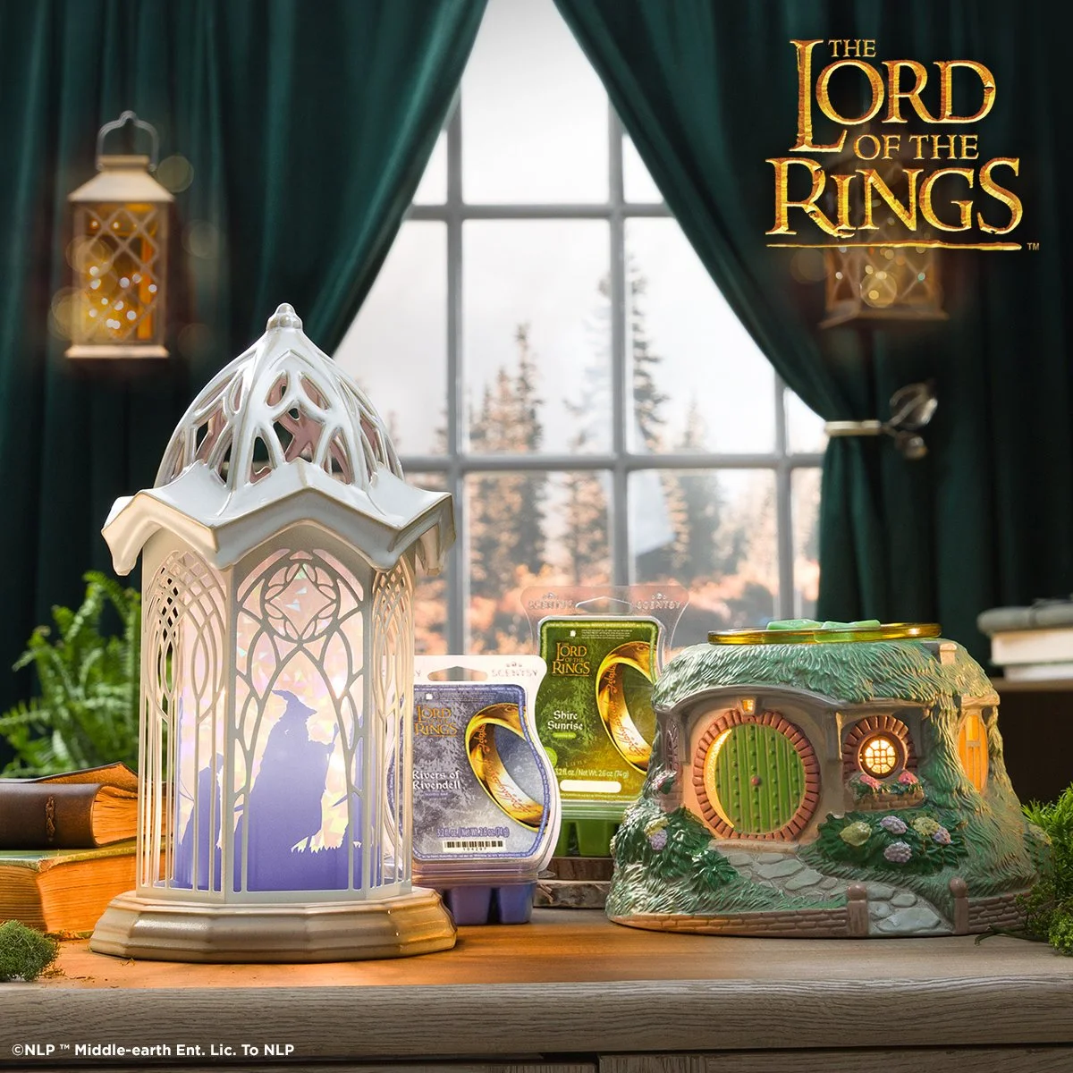The Lord of the Rings Scentsy Collection featuring Rivendell and Bag End Warmers with Scentsy Bars