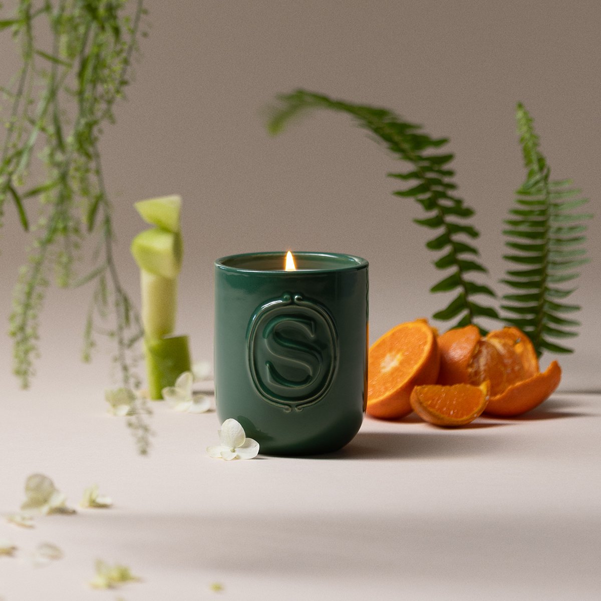 Amazon Rain Scentsy Candle styled with fragrance notes