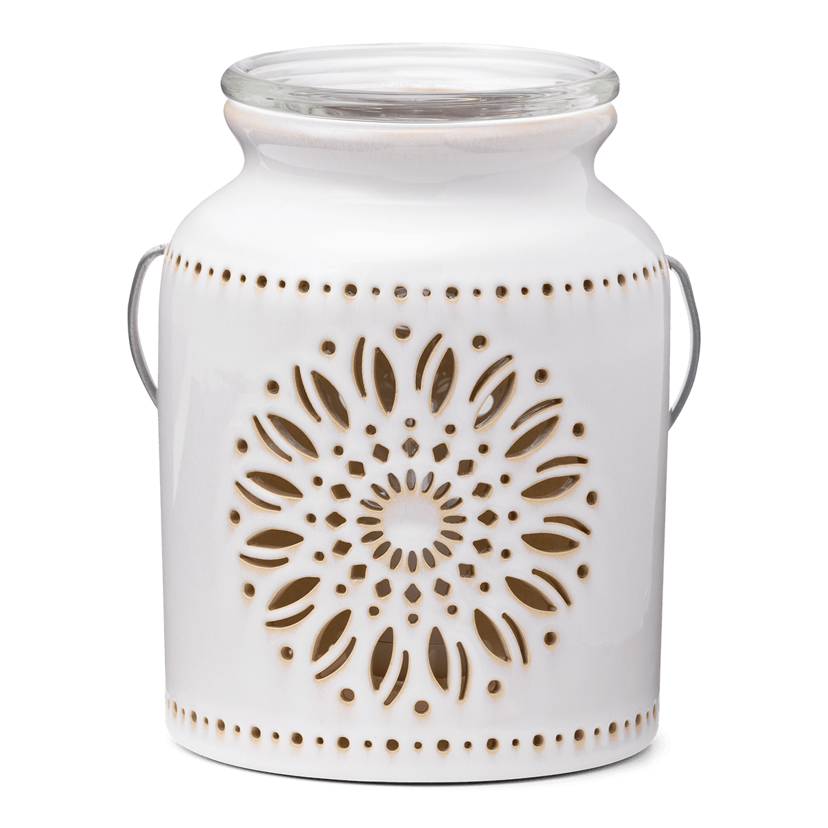 Heirloom Flower Scentsy Warmer with sunflower design on a white background