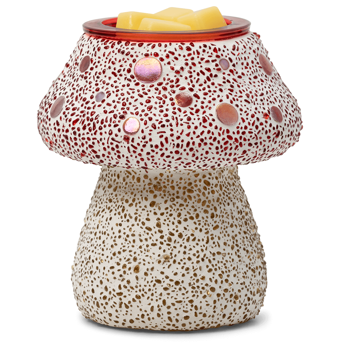 Cute as a Button Scentsy Warmer with mosaic mushroom design on a white background