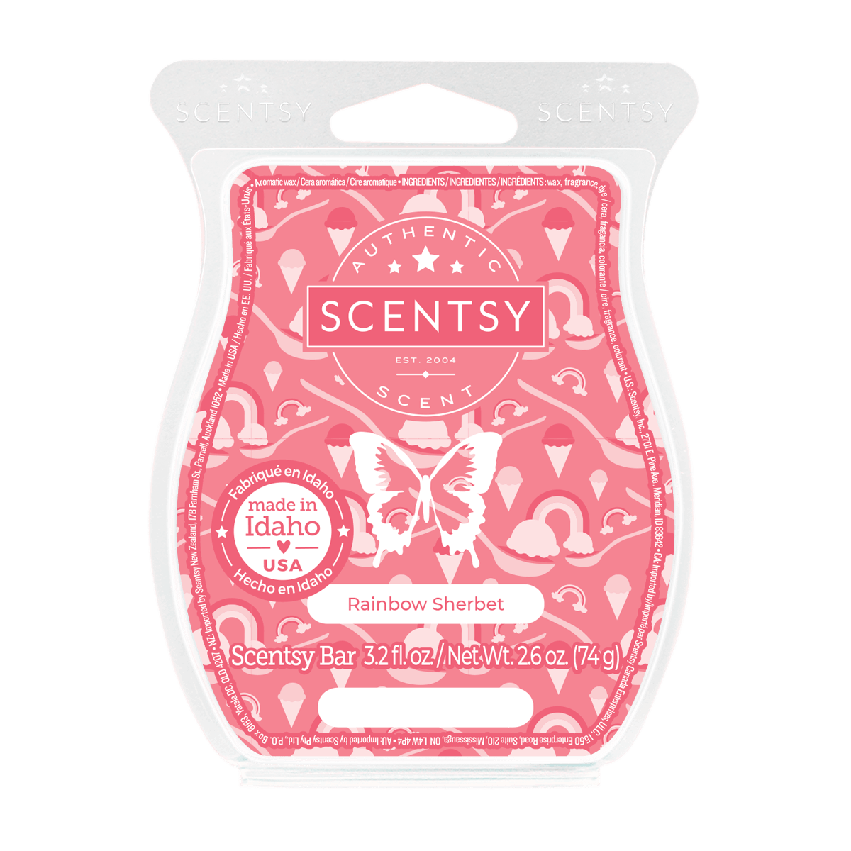 Rainbow Sherbet Scentsy Wax Bar with key lime, orange zest and sugared strawberry fragrance