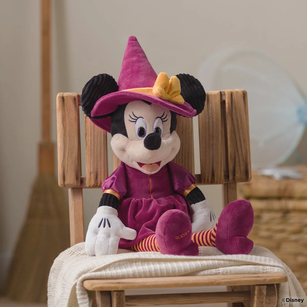Disney Minnie Mouse Happy Halloween Scentsy Buddy dressed in a witch costume from the Scentsy Harvest Collection 2026