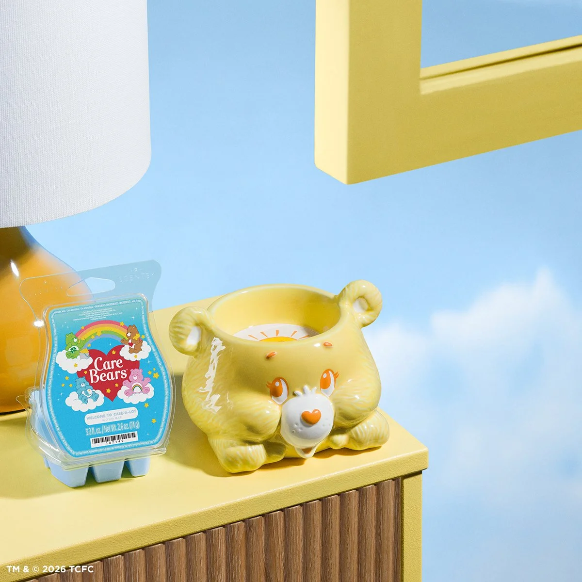 Funshine Bear Warm Fuzzies Scentsy Warmer with Care Bears Welcome to Care-A-Lot Scentsy Bar