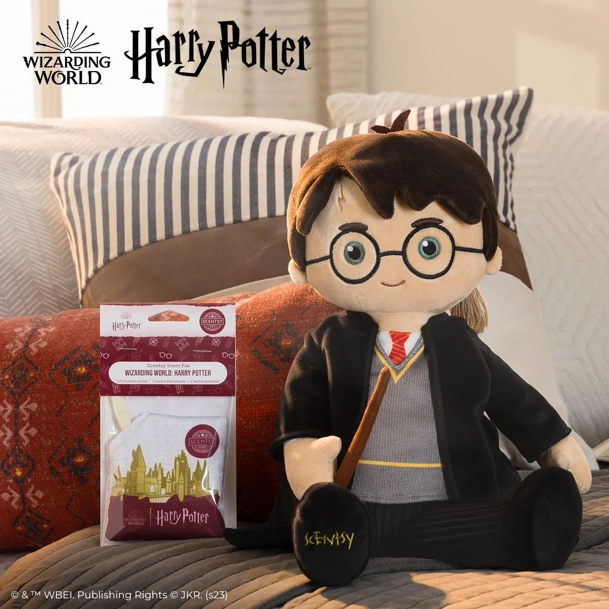 Harry Potter Scentsy Buddy styled with scent pak on a table