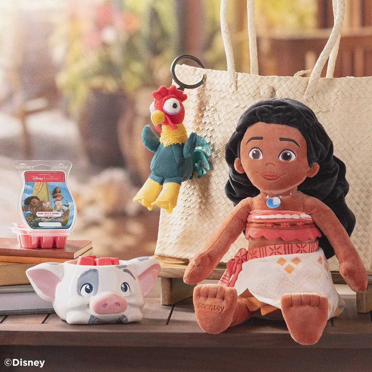 disney moana scentsy collection styled on a table