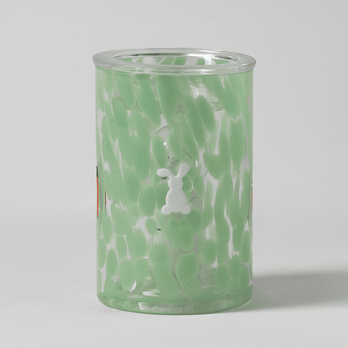 Unlit Verdant Escape Scentsy Warmer highlighting carrot and bunny details in confetti glass
