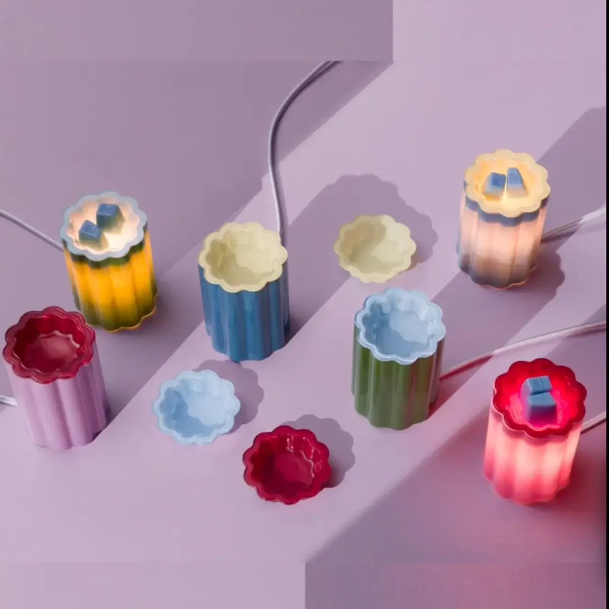 Scentsy Bloomie Collection wax warmers with bold floral design