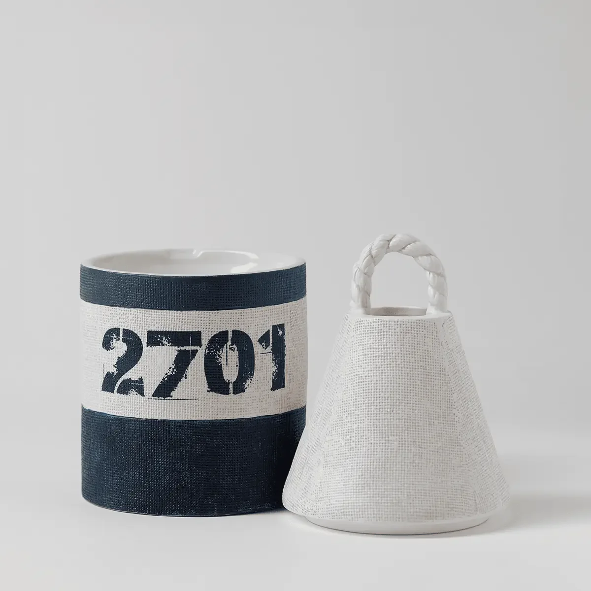 Scentsy Bay Buoy warmer open showing dish with nautical striped design