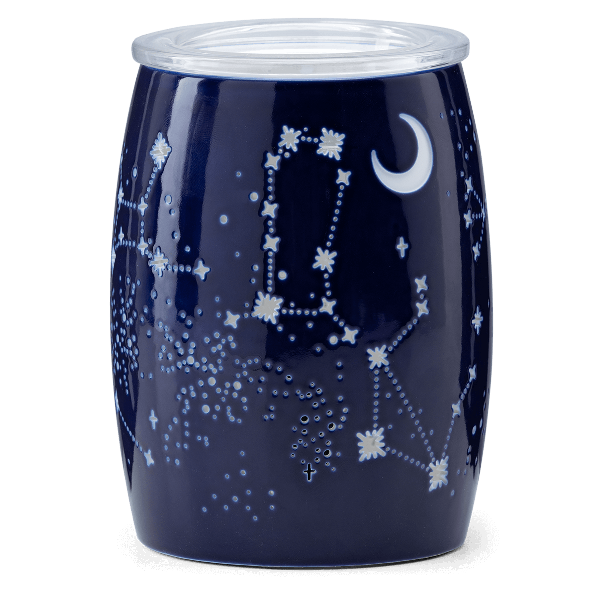 Constellations Scentsy Warmer with star cutout design on a white background
