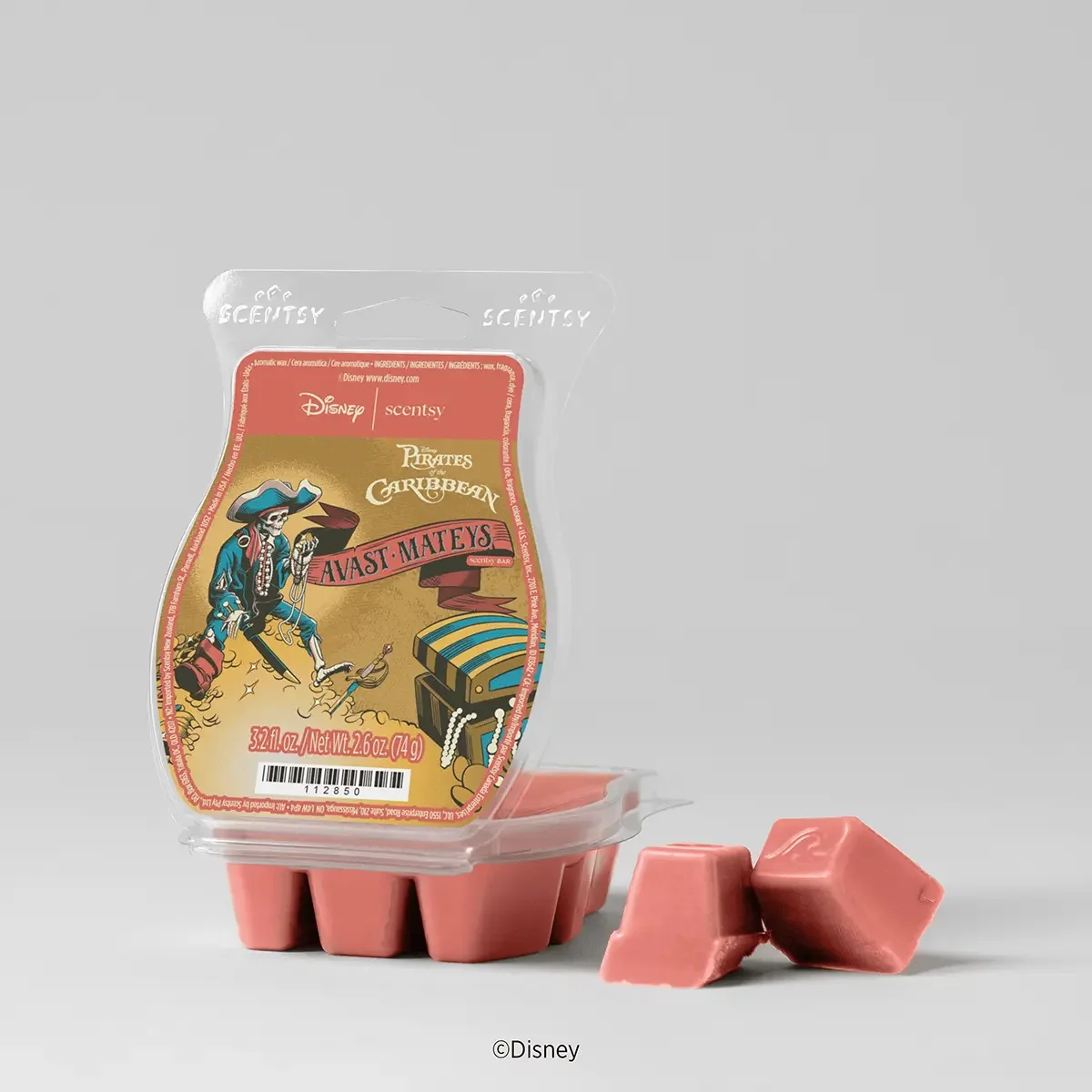 Disney Pirates of the Caribbean Avast Mateys Scentsy Bar with coral wax