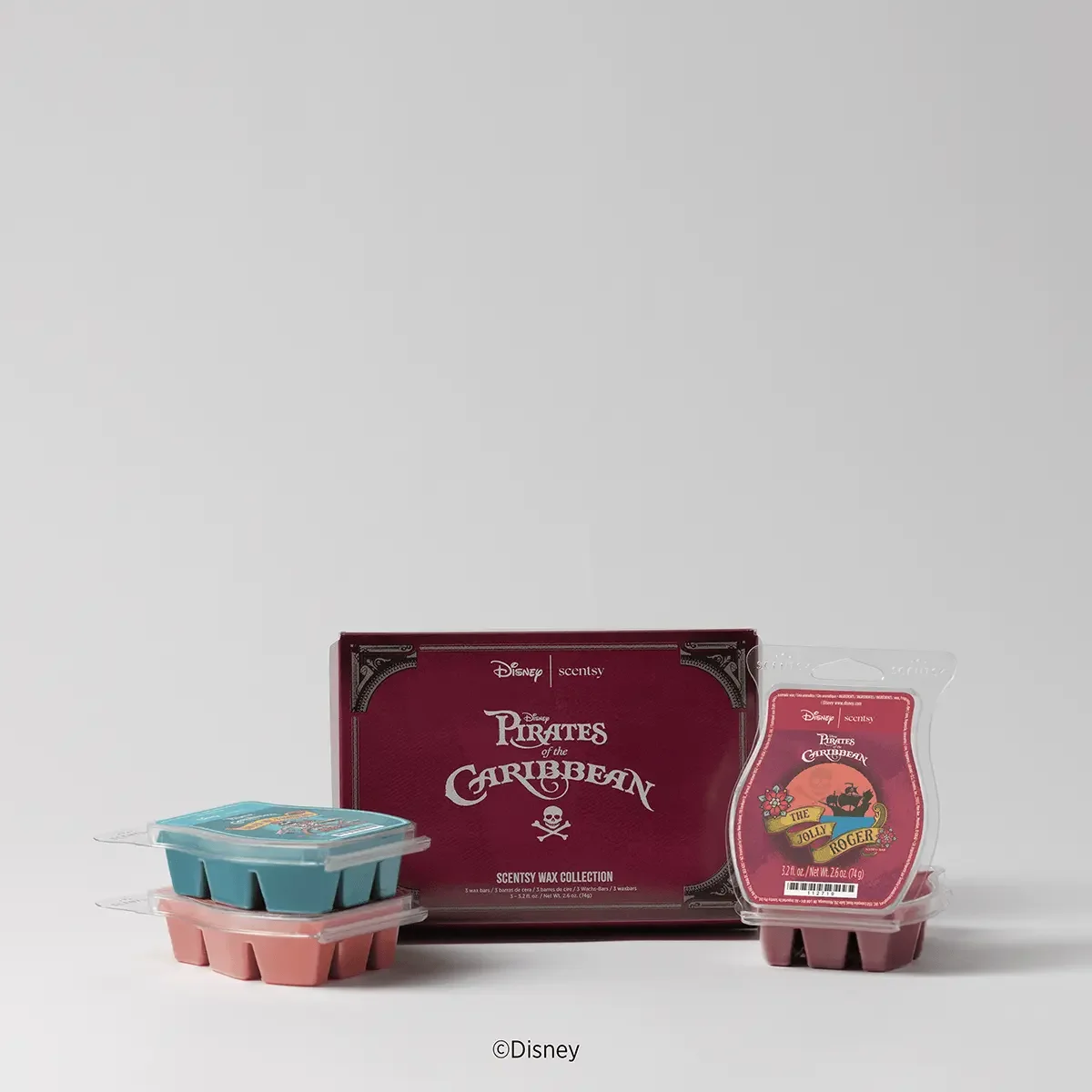 Disney Pirates of the Caribbean Scentsy Wax Collection with decorative gift box and three Scentsy Bars