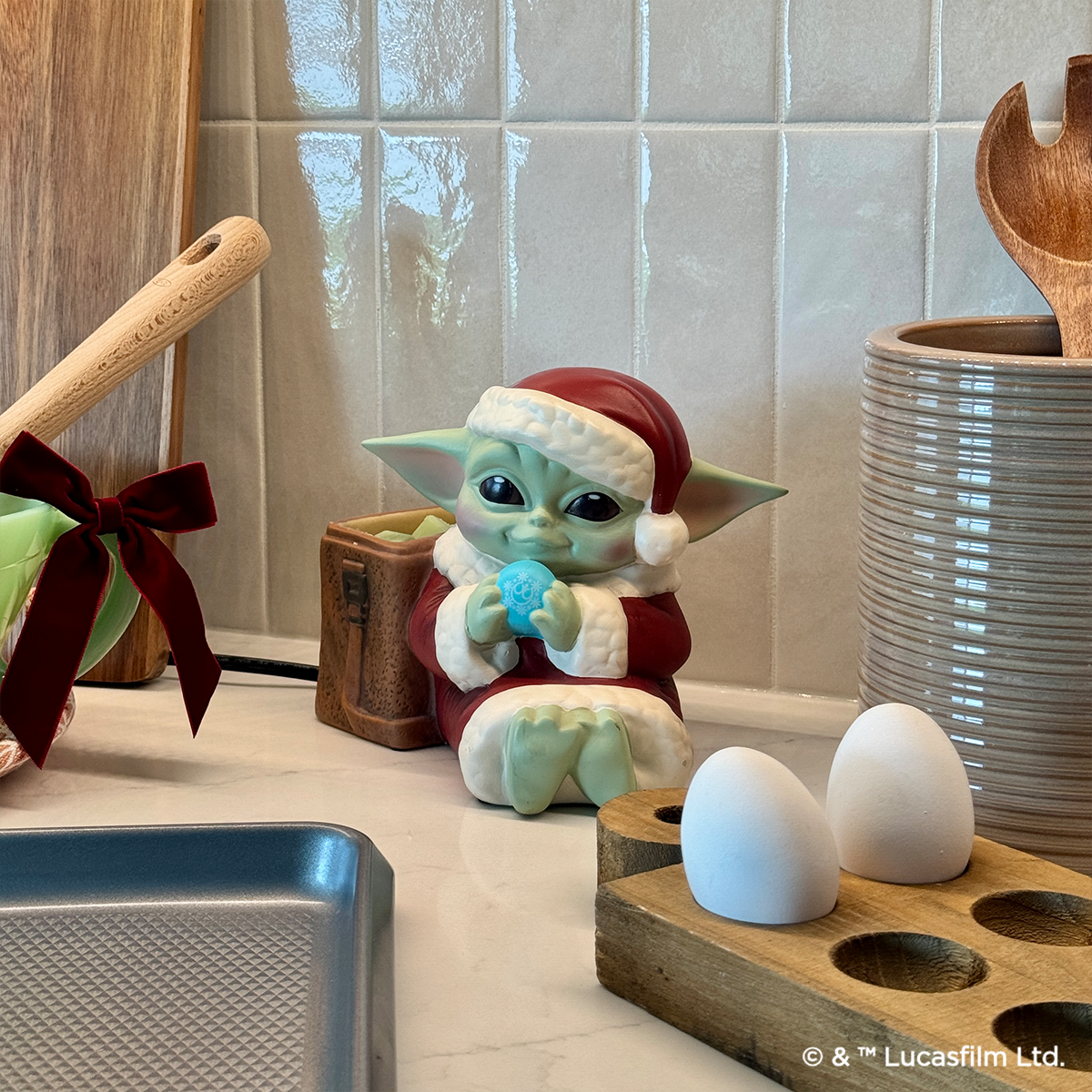 The Mandalorian™ Grogu Holiday Cheer – Scentsy Warmer styled on the counter