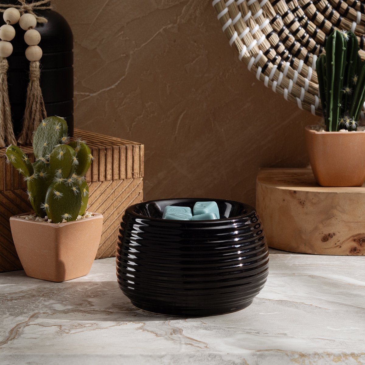 Jet Scentsy Warmer Styled in a home