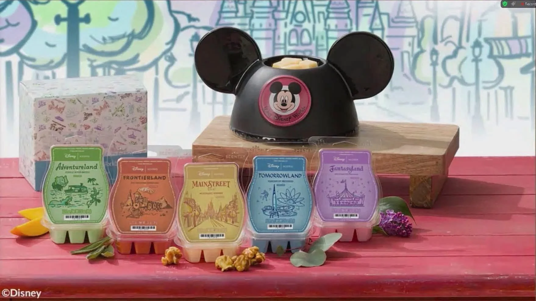 Scentsy Mickey Mouse Ears Warmer and Walt Disney World Resort Wax Collection featuring five exclusive Magic Kingdom-inspired Scentsy fragrances
