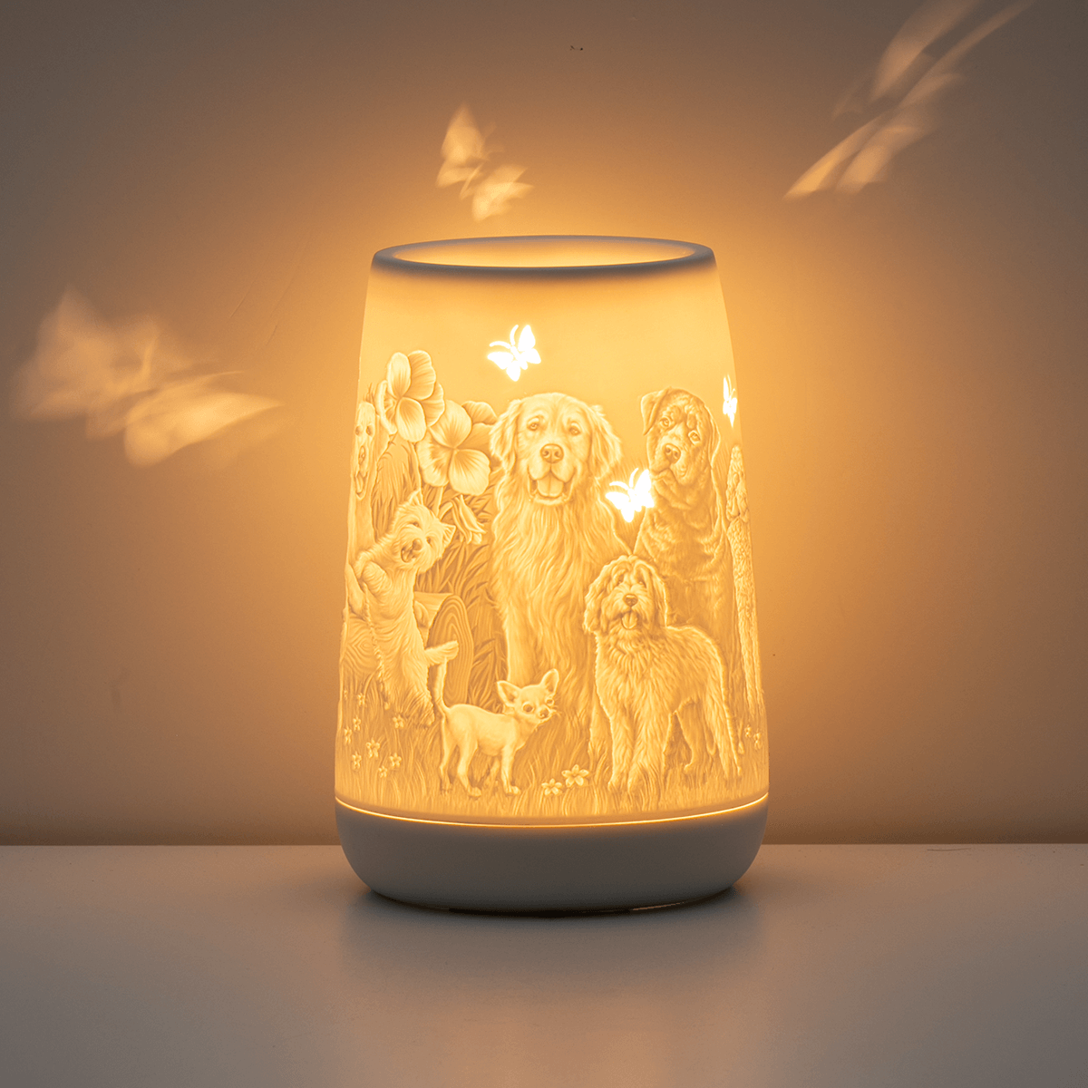 Furry Friends Scentsy Warmer in a Dark Room Glowing
