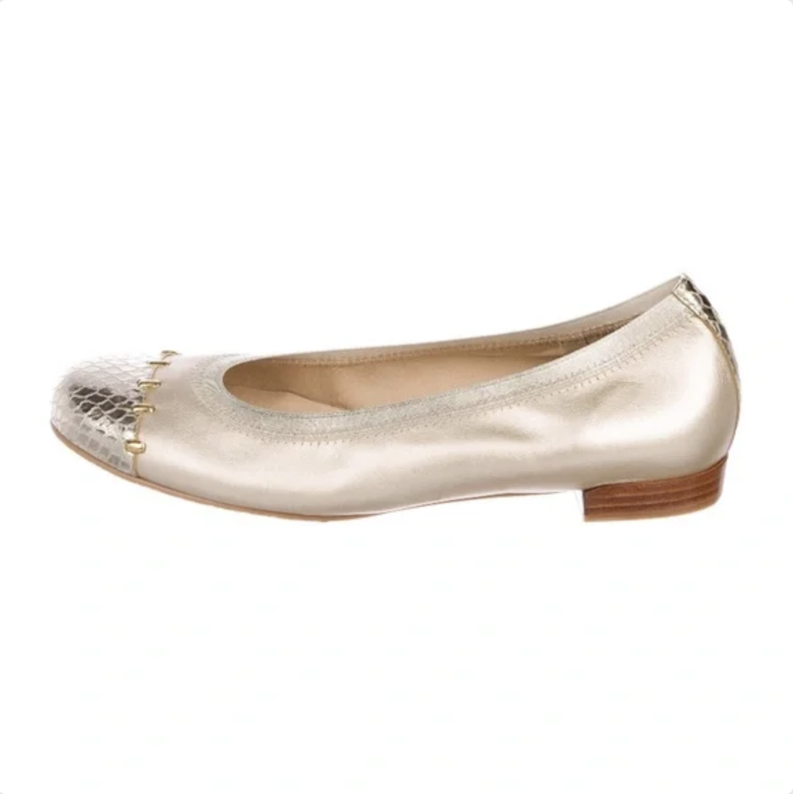 Gold Leather Stuart Weitzman Flats