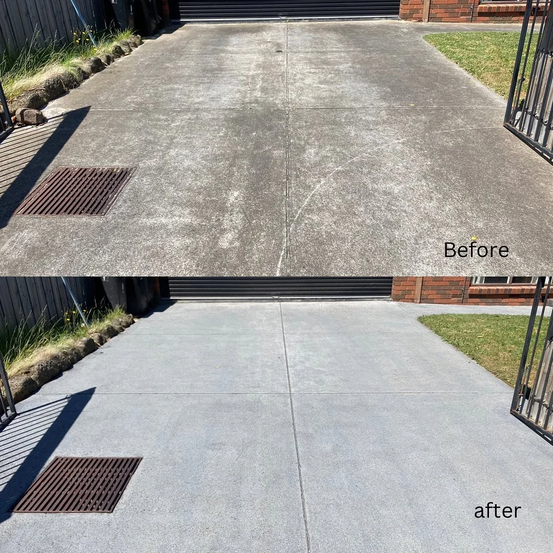 Today in Cheltenham we made 50 year old concrete look like it&rsquo;s just been freshly poured! 🤩
&bull;
🧼On this job the grime was REALLY caked on so after the first initial hit we were not satisfied. So we hit it again with the pre treat, let it 
