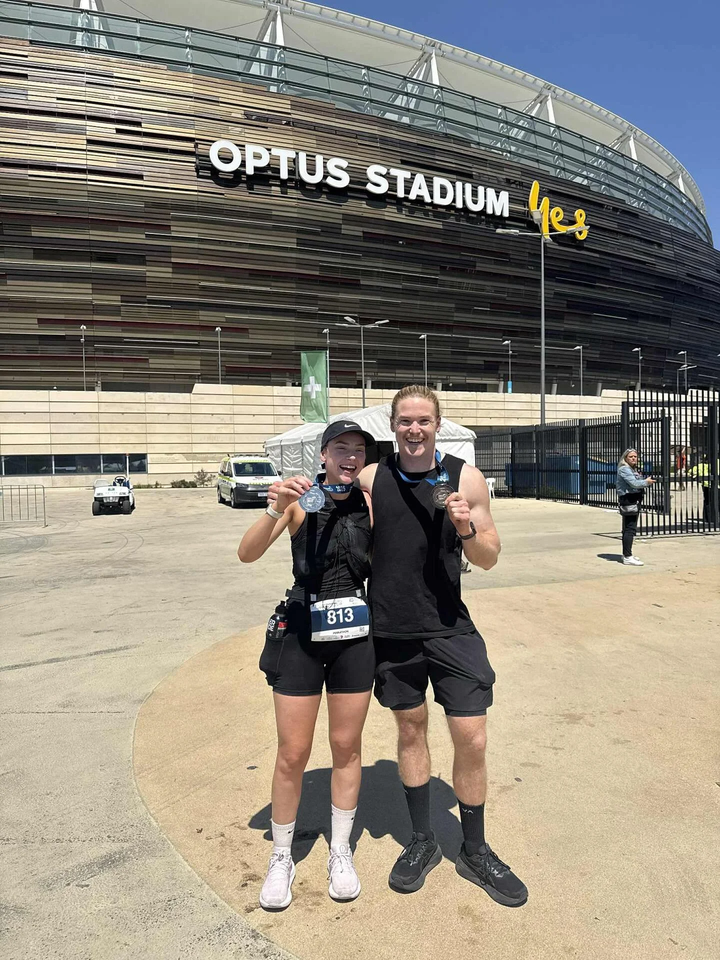 OI LETS GO @perthrunningfestival ✅

First Mara in the bag. Would not have crossed the finish line without the big guy @bodymajic 🤝 His program is second to none and he&rsquo;s the man to see if you&rsquo;re planning to level up your training.

Shout
