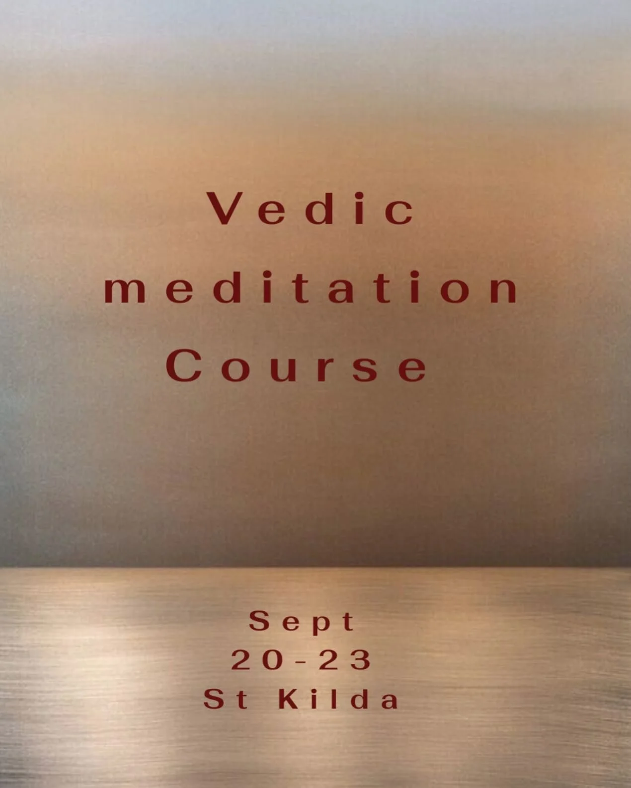 Want to learn a technique that can profoundly release stress from your body?

I&rsquo;m offering a new four-day Vedic Meditation course in St Kilda this month. 

Upcoming Vedic Meditation Course &ndash; St Kilda 

This is an opportunity to learn a si