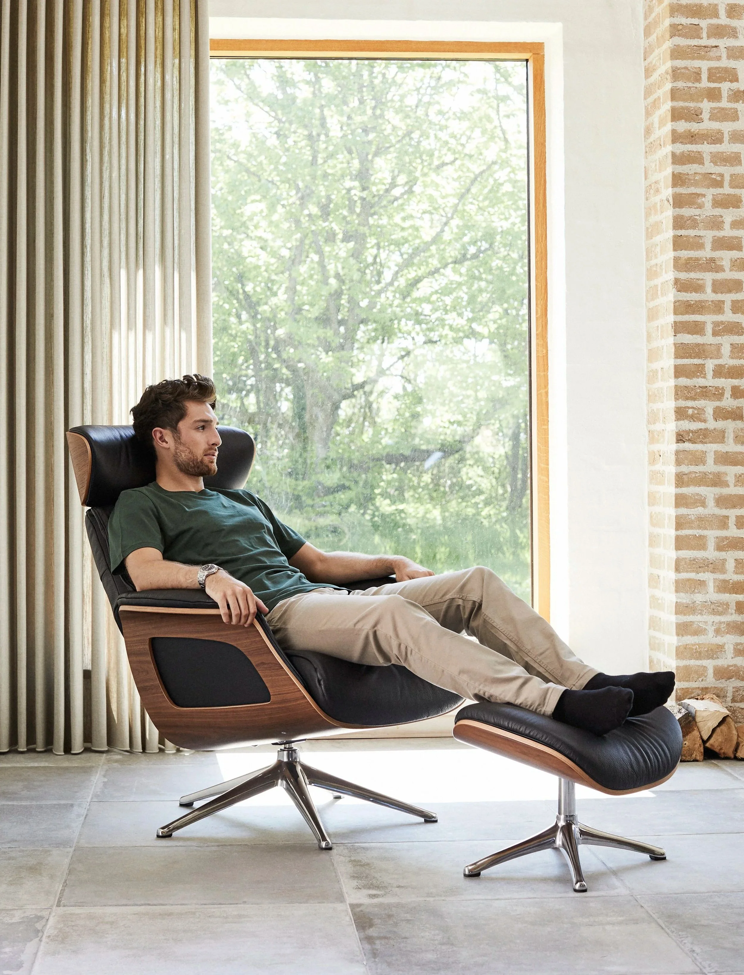Fauteuil relax manuel avec repose-pied