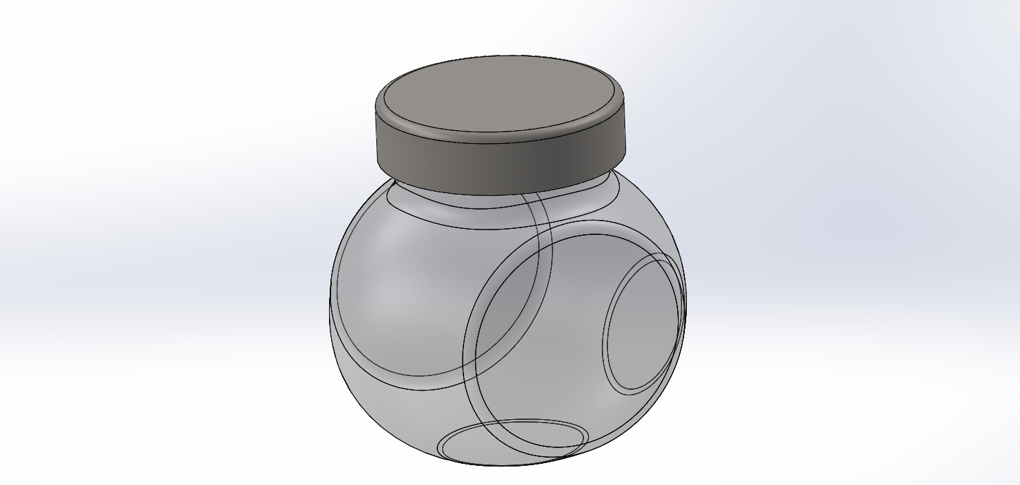 Using SolidWorks CAD I created a dummy pot to design a storage system around it.