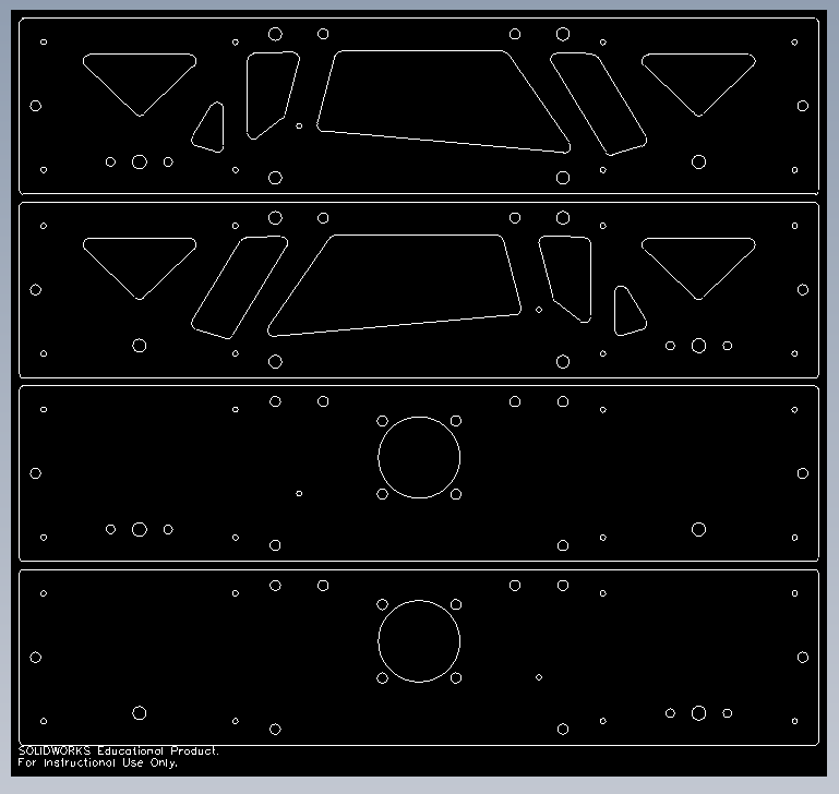 Using the SolidWorks Assembly, a BOM was created and laser-cutting files were produced for manufacture.