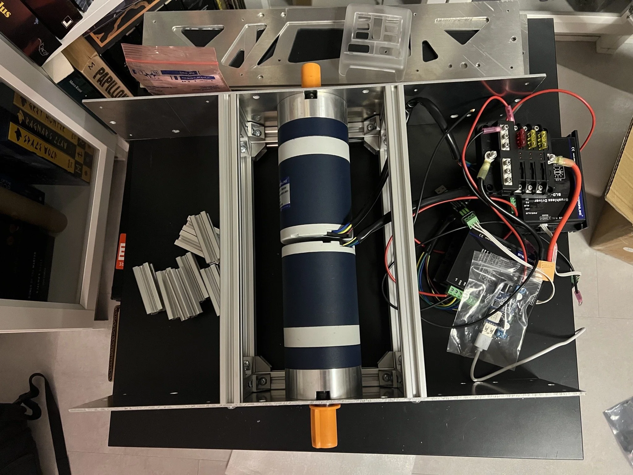 The motors were mounted to the frame for further testing.