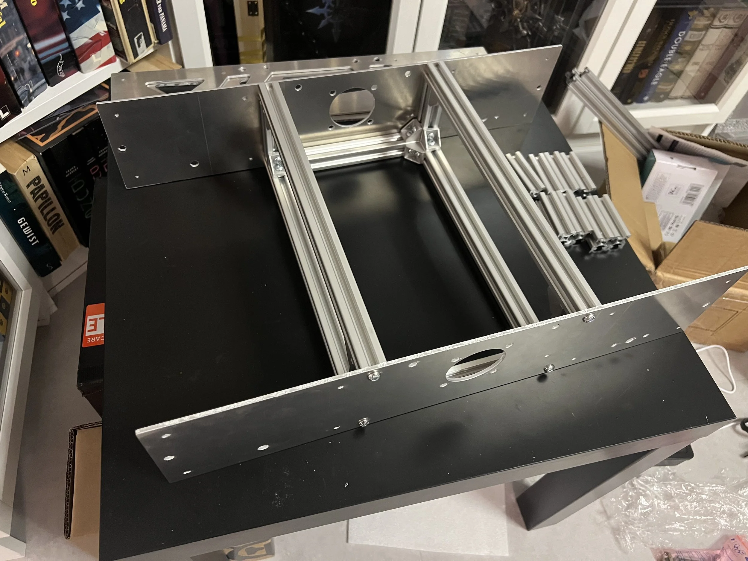 The frame basis was build and ready for the motors and drive system. 
