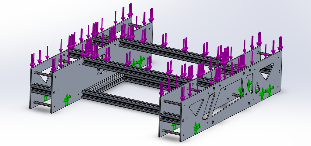 The frame was retested with the Pocketing technique applied and proved satisfactory.