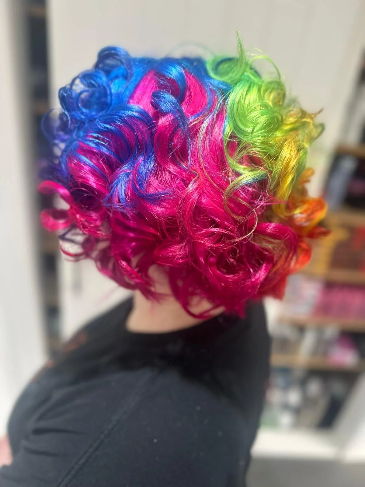 Kings hair studio Blue, pink, yellow, green