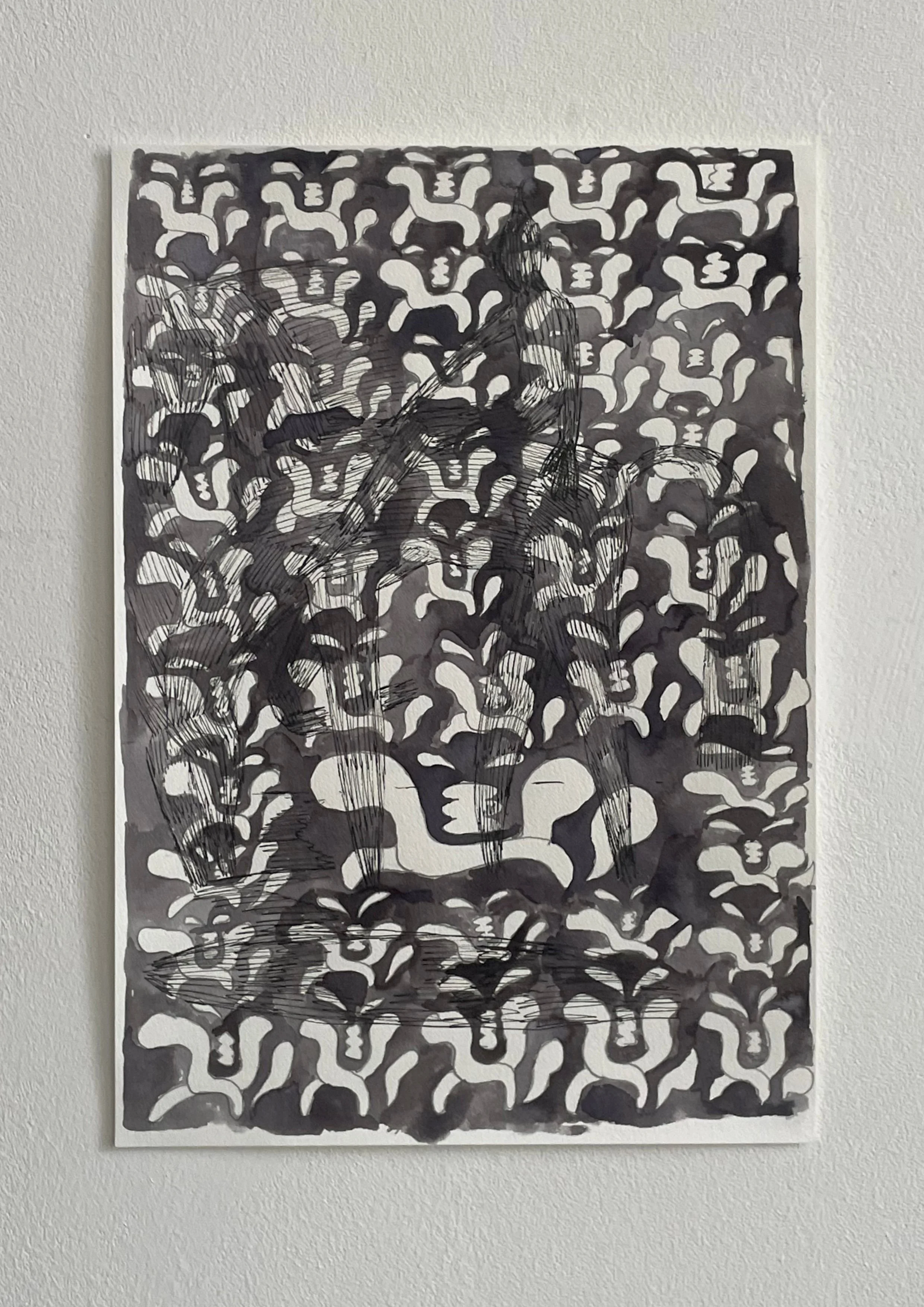 pen and ink on paper