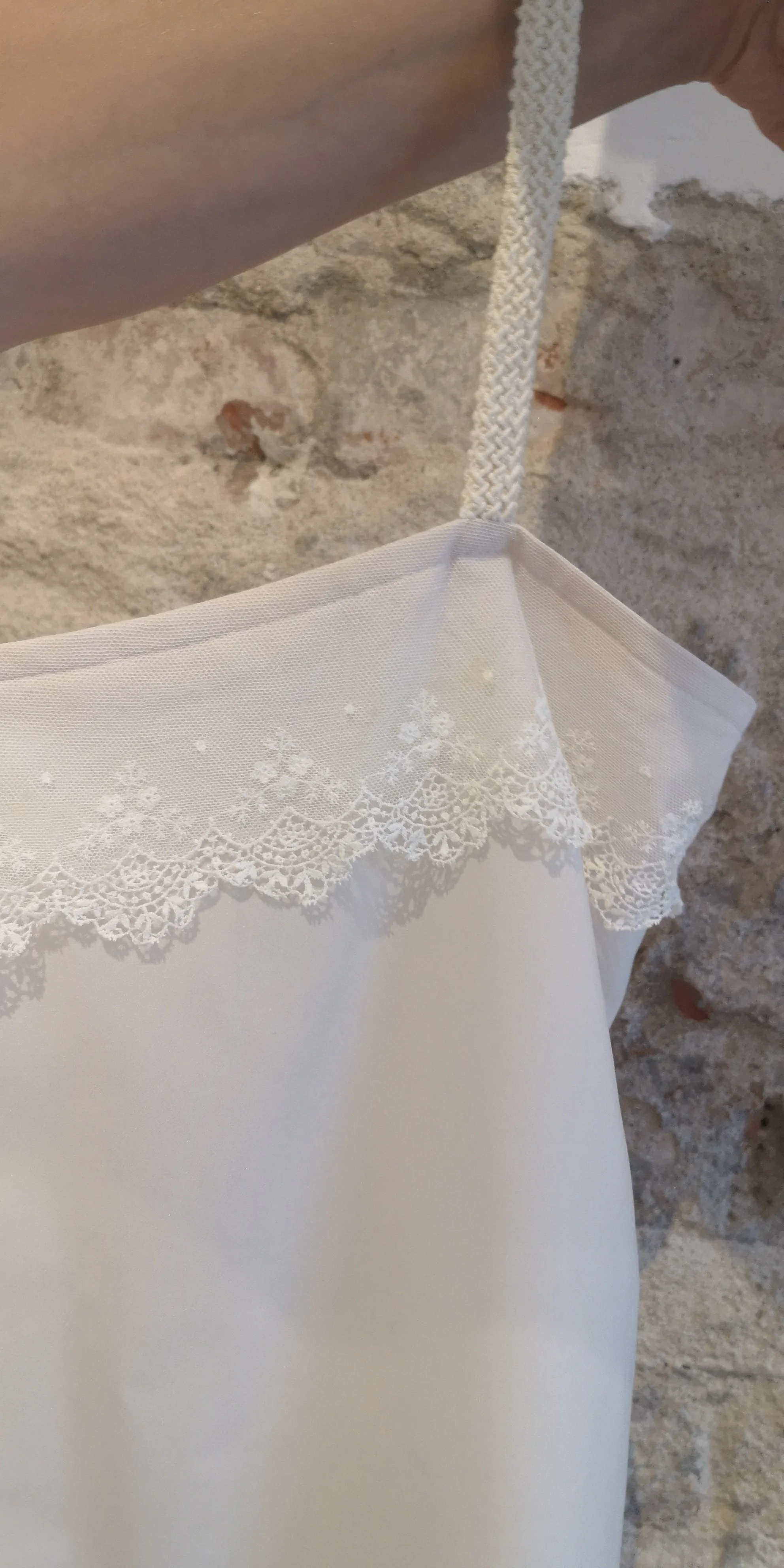 Zartes Top mit Originaler Vintage- Spitze in Creme mit
