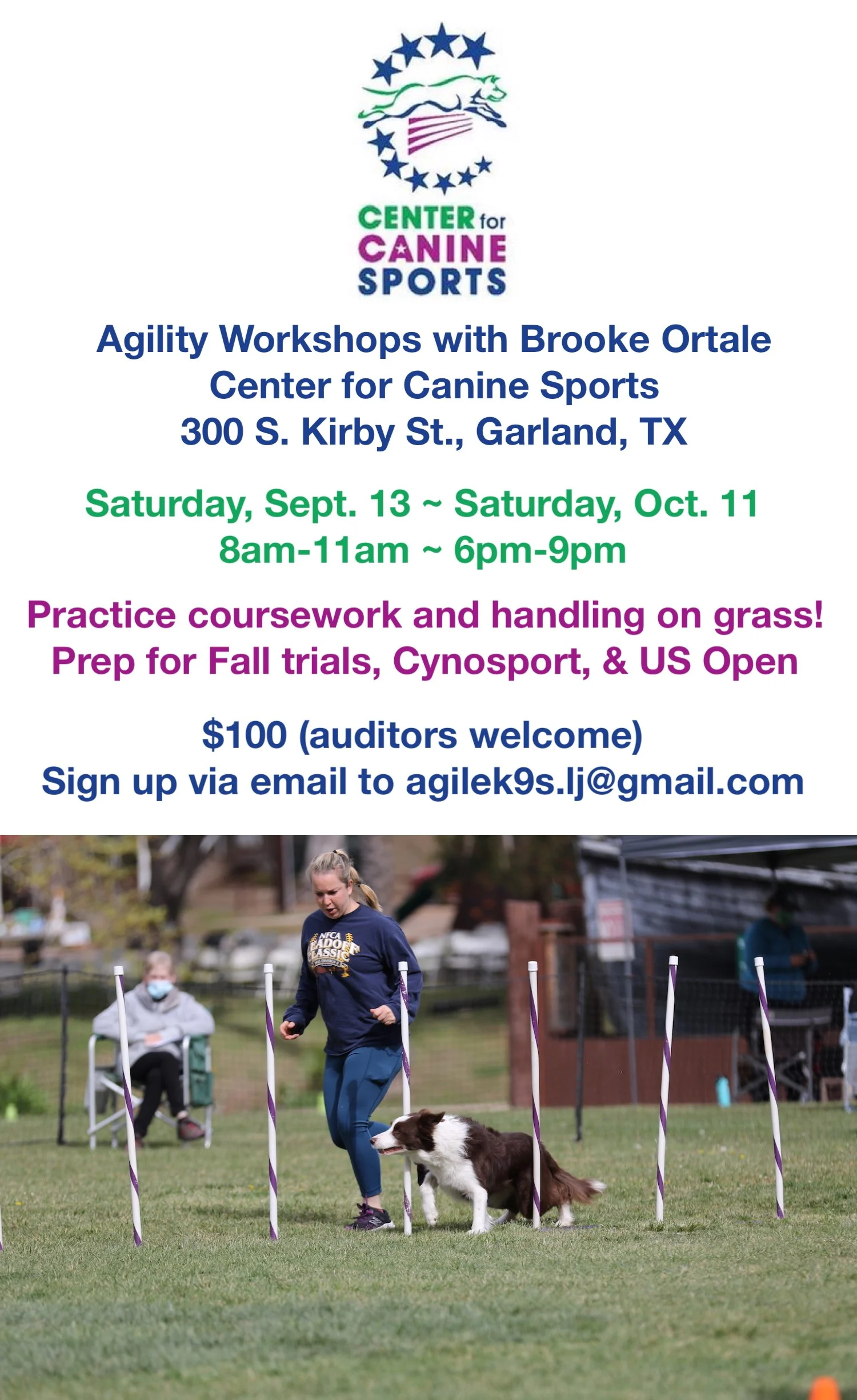 September Agility Workshop with Brooke Ortale - AM