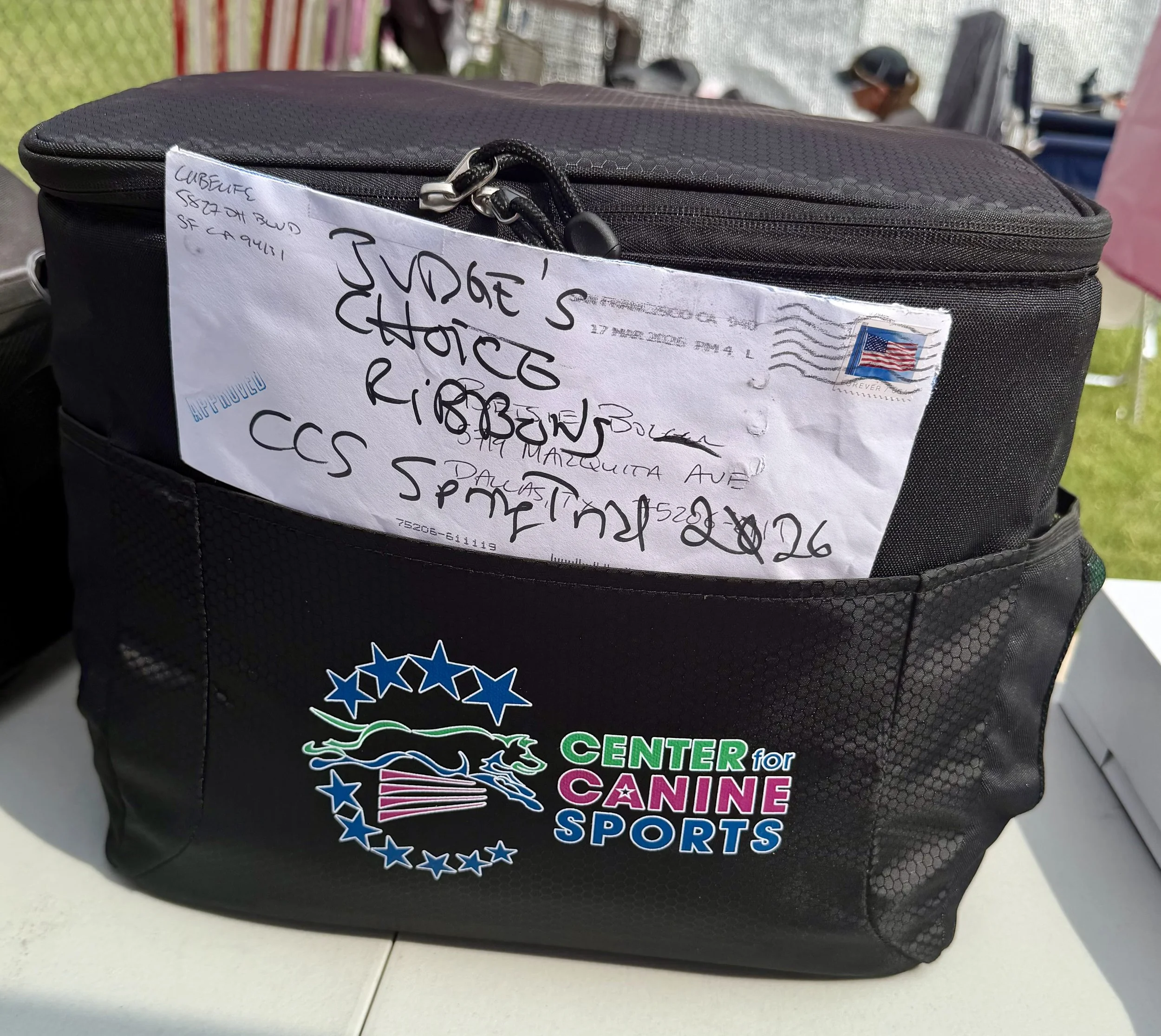 custom-made judge's cooler by ernie rodrigues and judge's choice ribbons at ccs spring trial 2026
