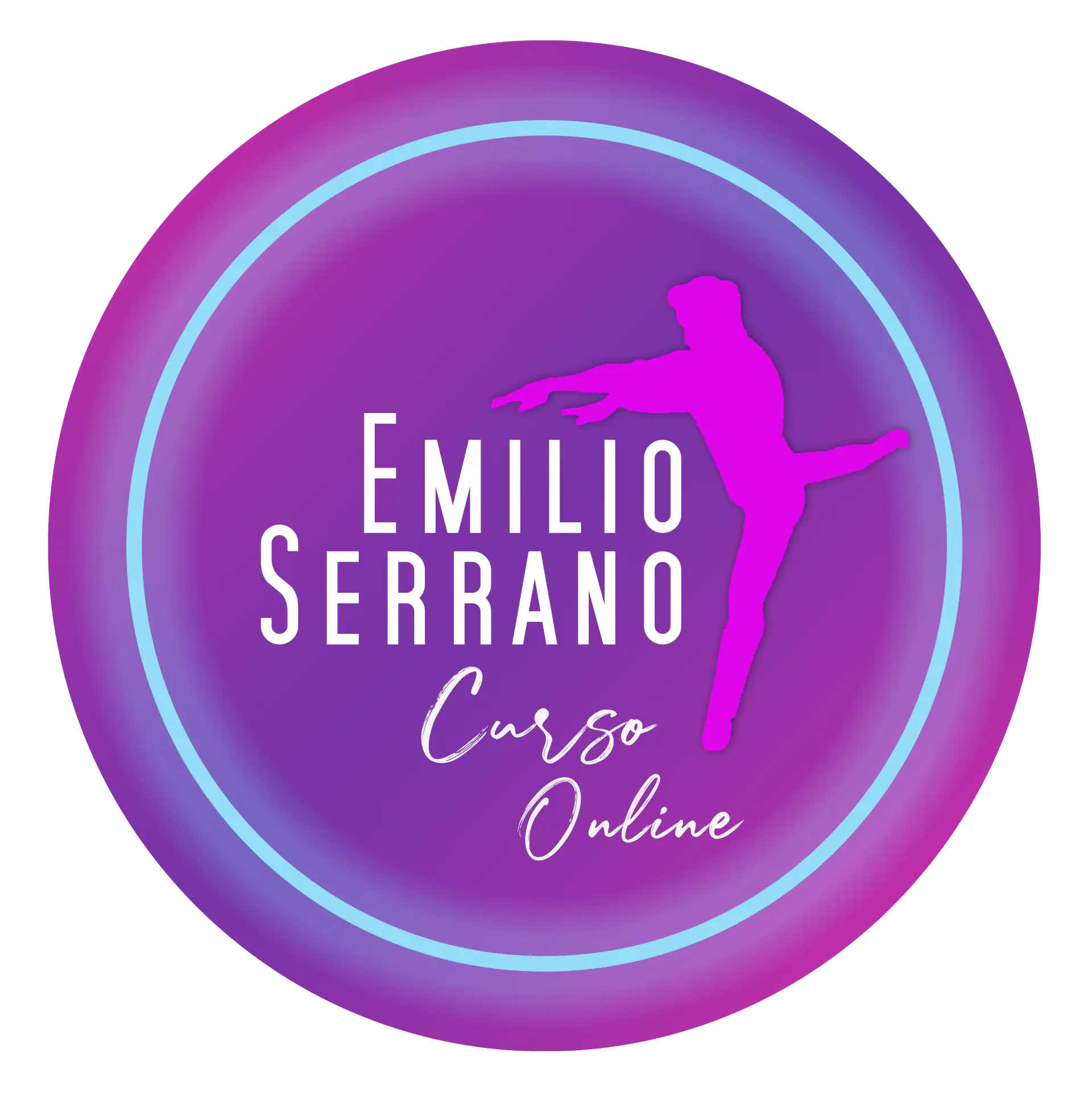 Logotipo de Emilio Serrano Danza y Eventos en morado y rosa.