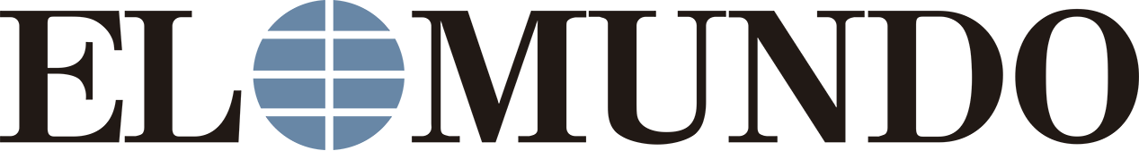 Logotipo del periódico El Mundo con un globo terráqueo en lugar de la letra 'O'.