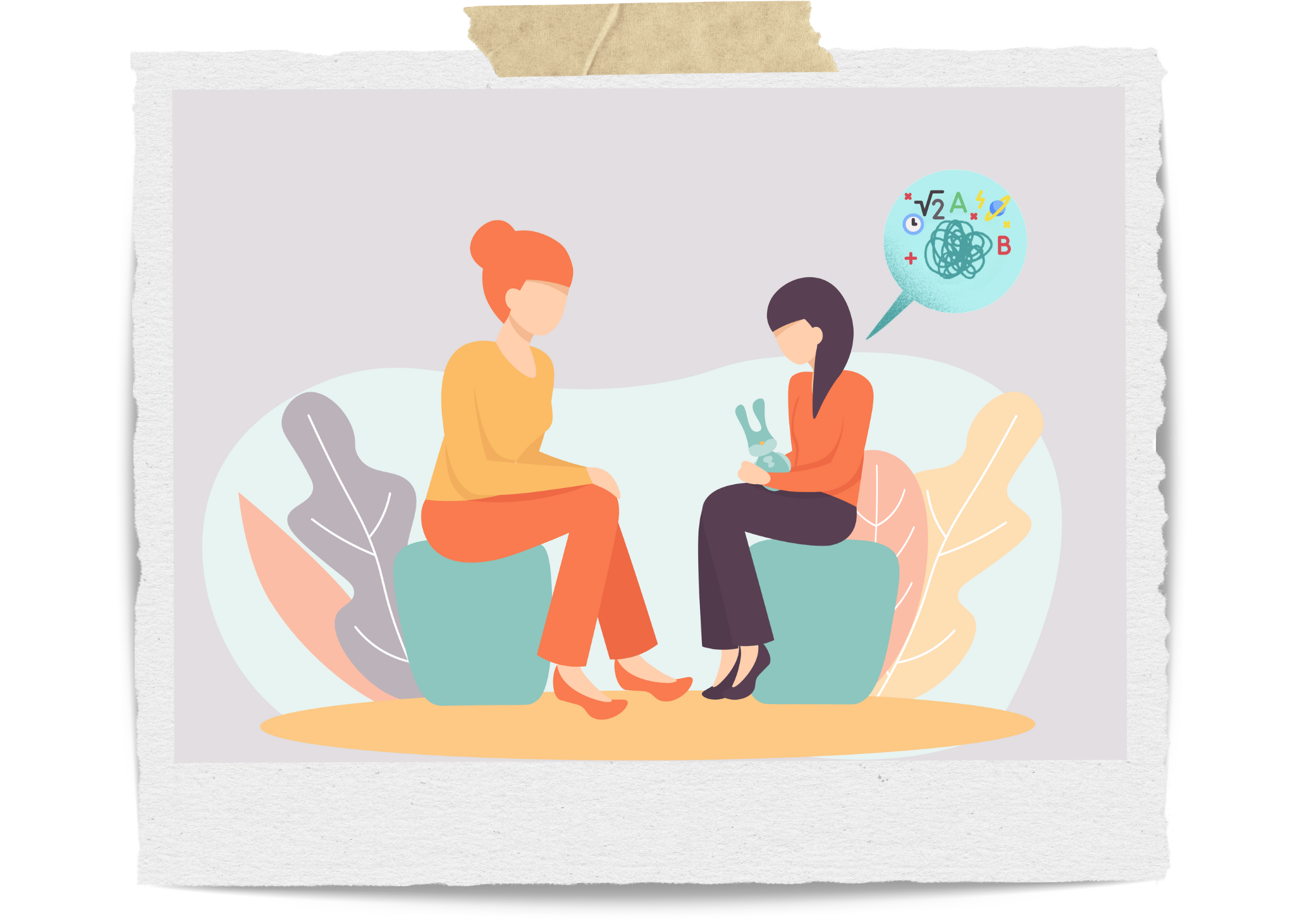 Illustration depicting counseling and therapeutic conversation, reflecting outpatient mental health services offered in Stuart, Florida.
