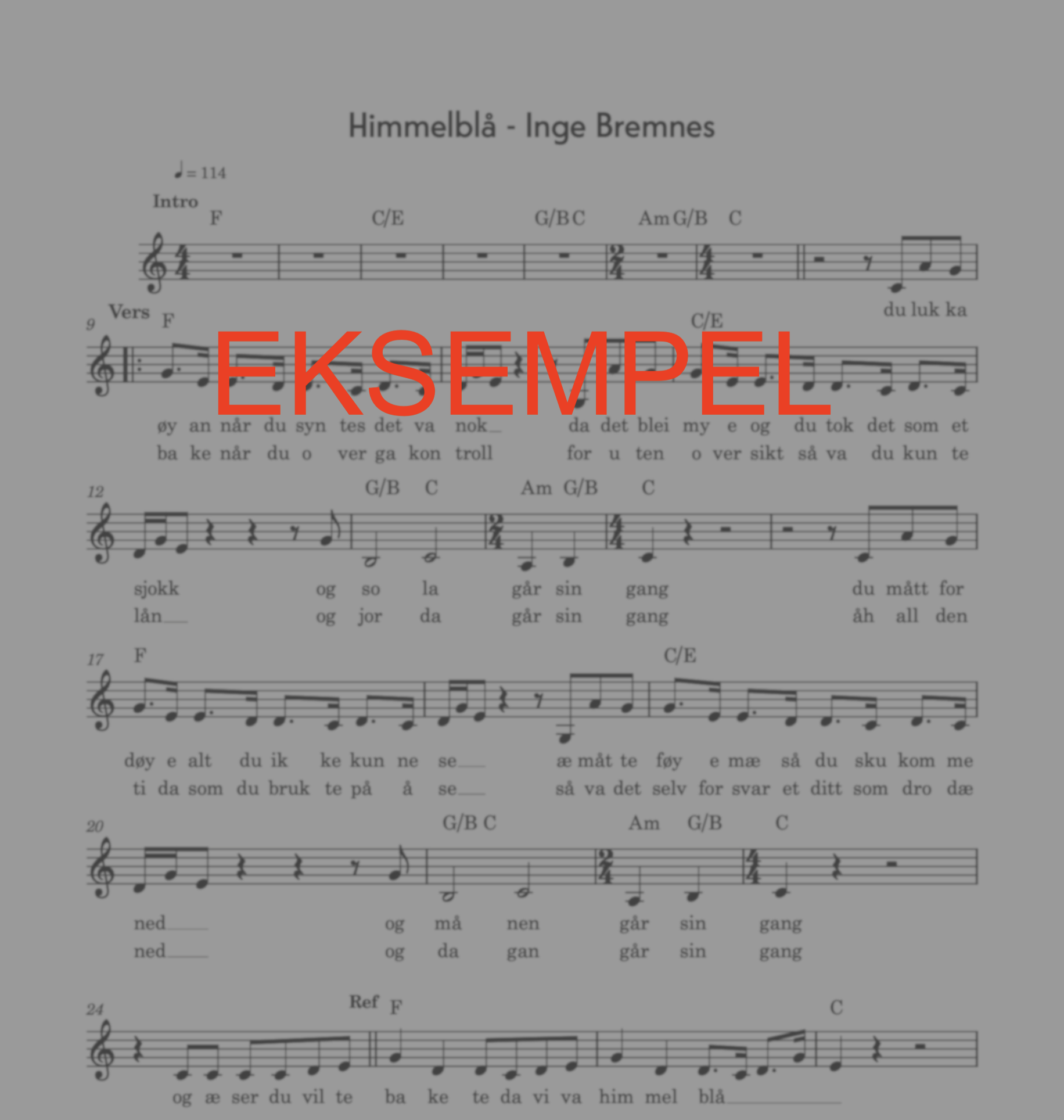 Himmelblå - Note