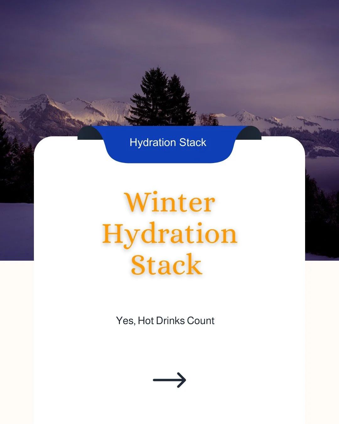 Cold weather and indoor heat can quietly dry you out, and thirst cues often lag in winter.

Good news: hydration does not have to mean cold water all day.

Your winter hydration stack:
☕ Hot drinks count
🥬 Food supports fluid balance
⏰ Sip steadily,