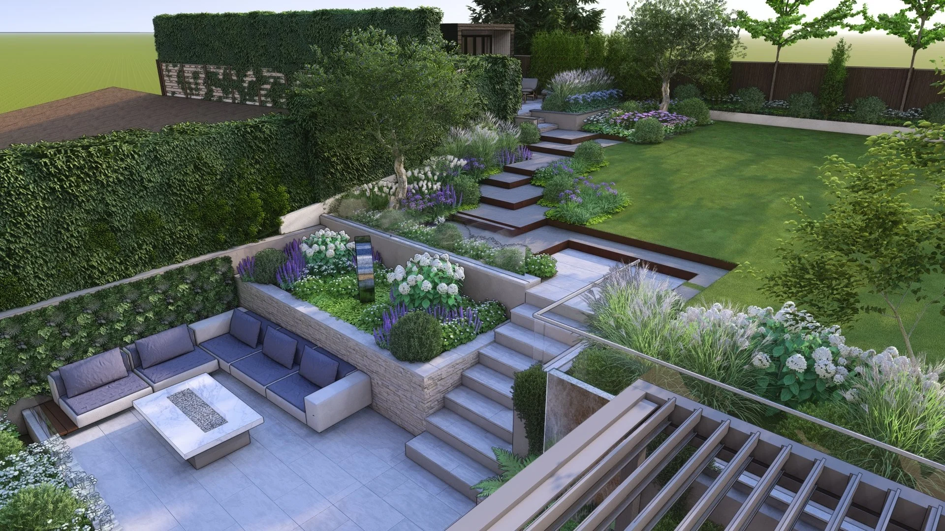 In Reigate, we had the pleasure of transforming a backyard into a stylish and functional outdoor living space. Collaborating with the homeowners, we envisioned an outdoor oasis that seamlessly blends relaxation and entertainment. From chic dining are